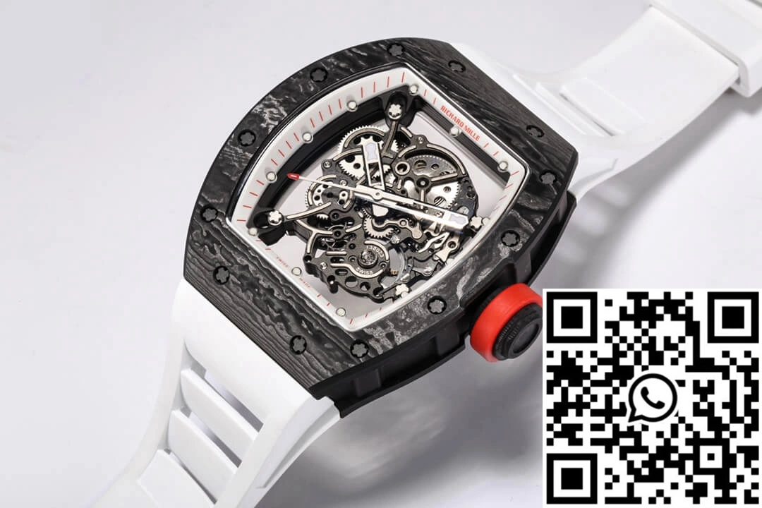 Richard Mille RM-055 BBR Factory Carbon Fiber White Strap