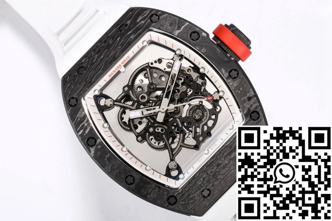 Richard Mille RM-055 BBR Factory Carbon Fiber White Strap