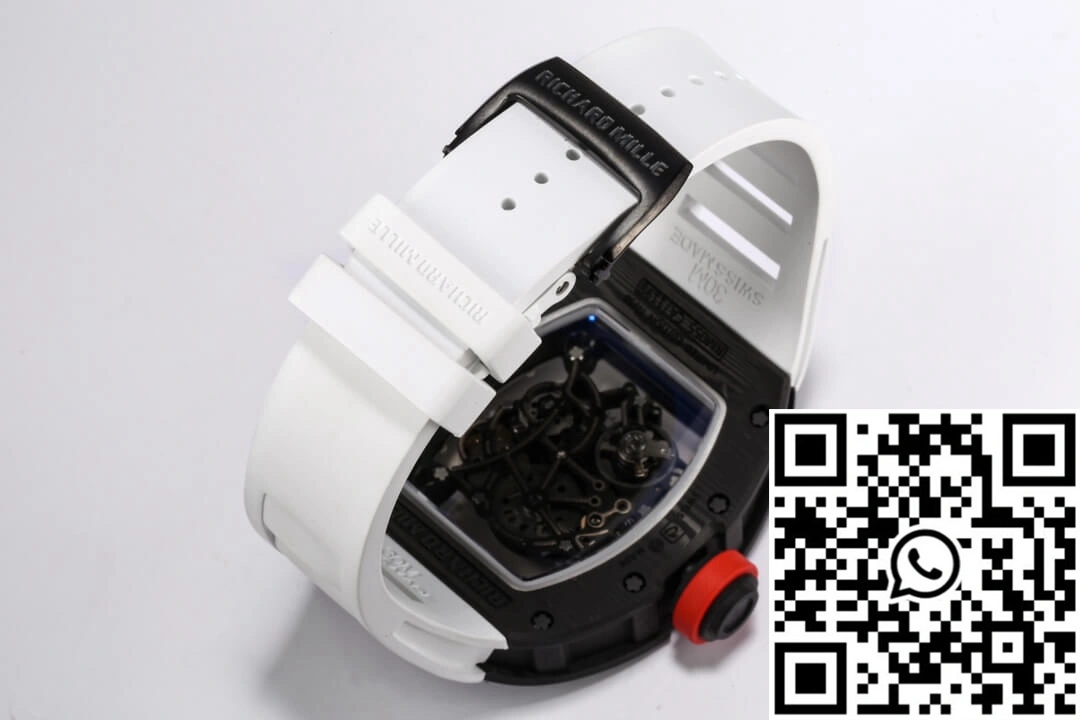 Richard Mille RM-055 BBR Factory Carbon Fiber White Strap