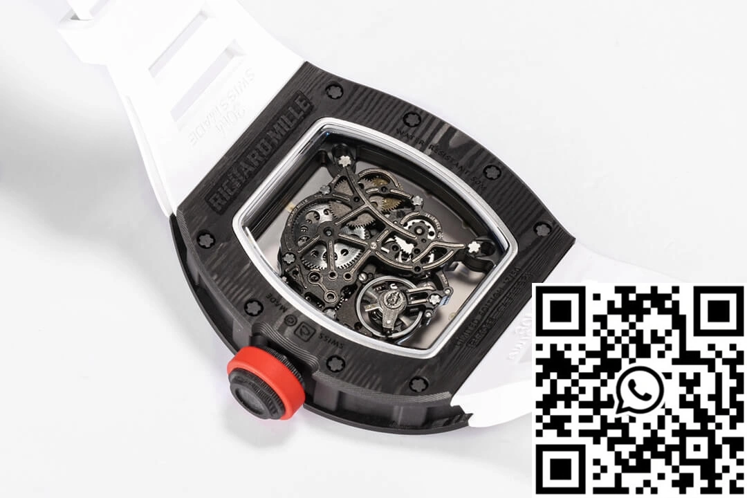 Richard Mille RM-055 BBR Factory Carbon Fiber White Strap