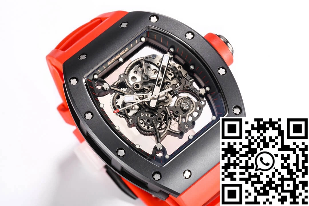 Richard Mille RM-055 BBR Factory Ceramic Case Red Strap