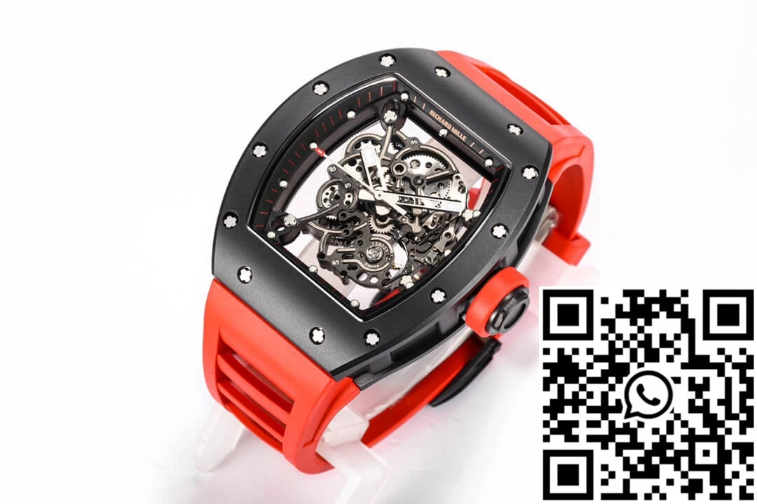 Richard Mille RM-055 BBR Factory Ceramic Case Red Strap