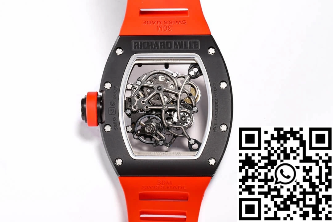 Richard Mille RM-055 BBR Factory Ceramic Case Red Strap
