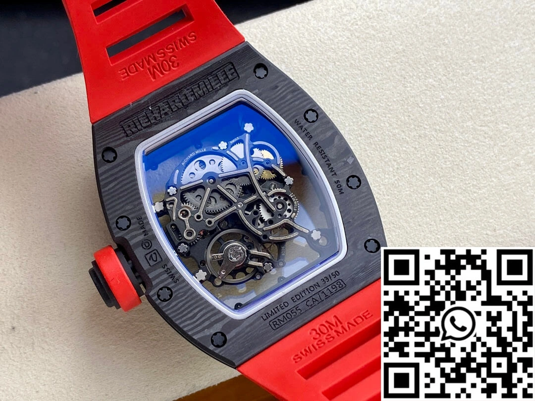 Richard Mille RM-055 BBR Factory Red Rubber Strap