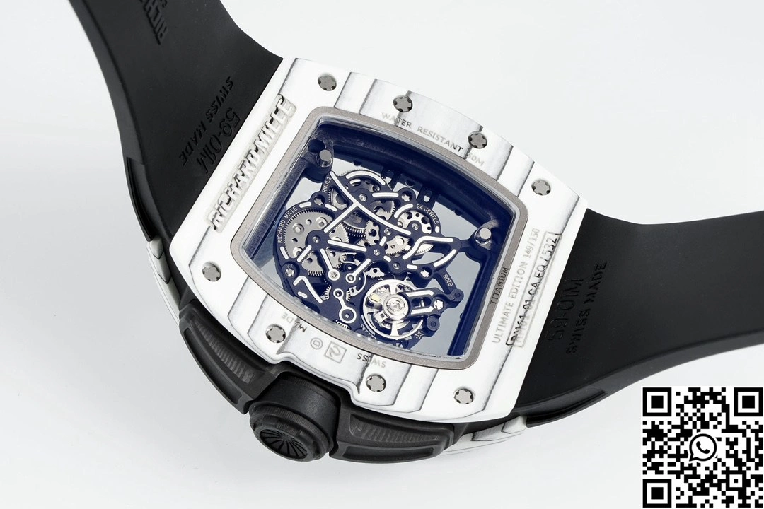 Richard Mille RM-061 ZF Factory NTPT Carbon Fiber White Case Black Band