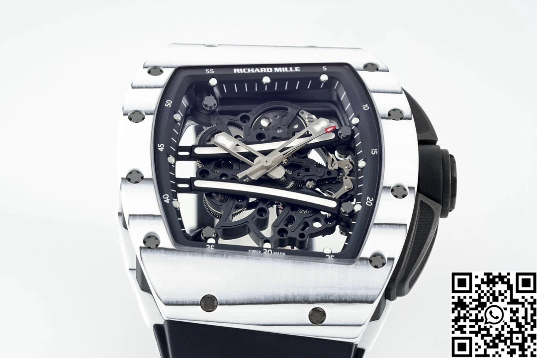 Richard Mille RM-061 ZF Factory NTPT Carbon Fiber White Case Black Band