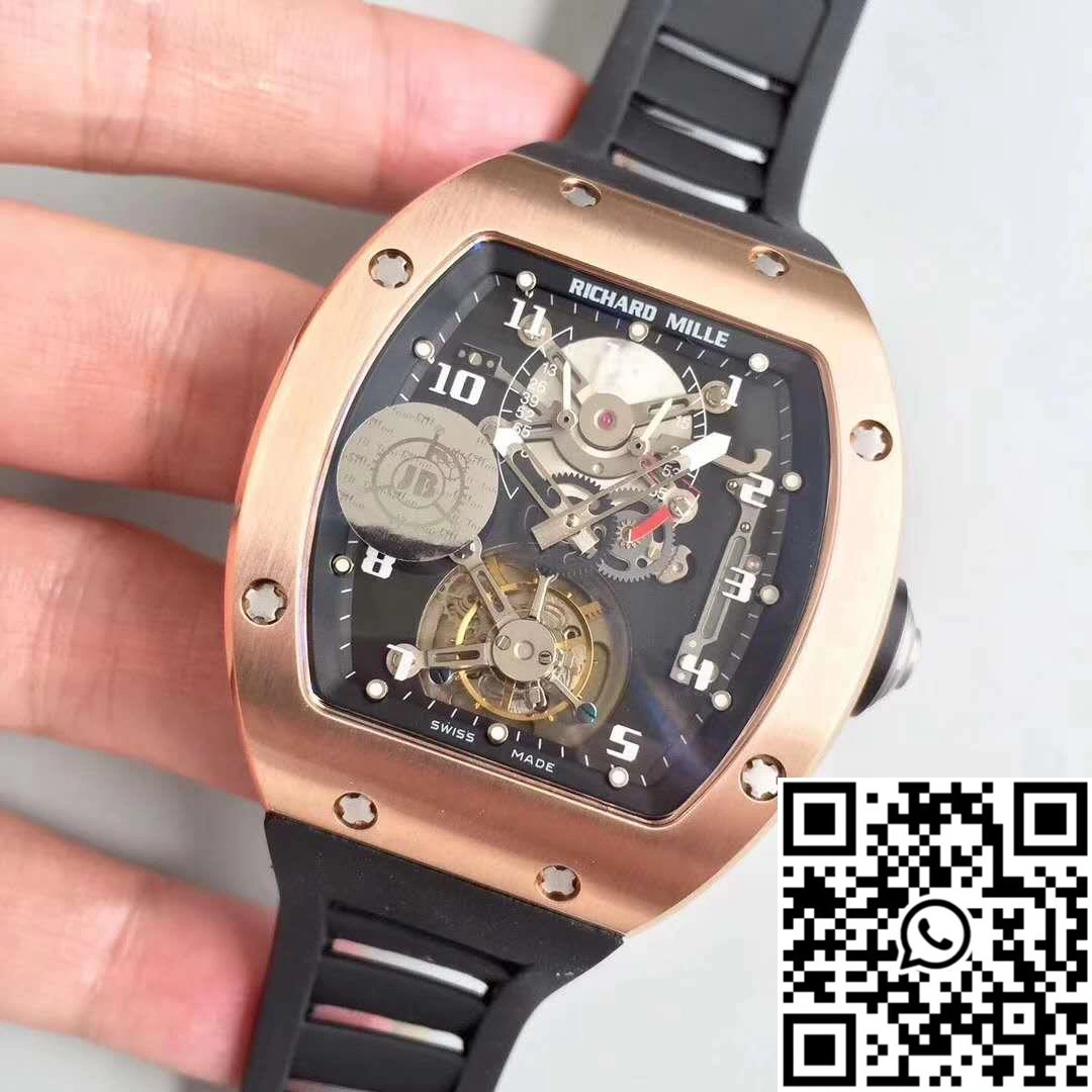 Richard Mille RM001 Rose Gold Tourbillon JB Factory Black Dial