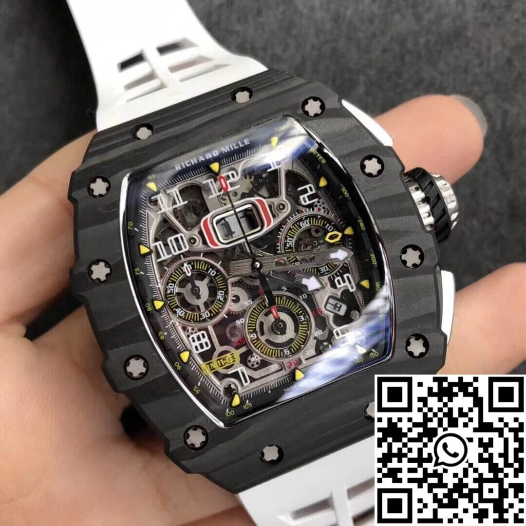 Richard Mille RM011-03 KV Factory Carbon Fiber White Strap