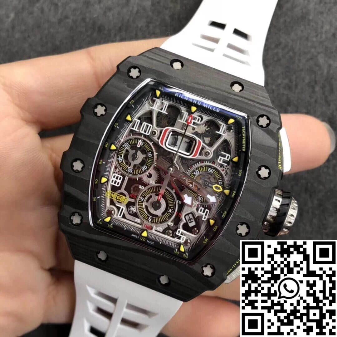 Richard Mille RM011-03 KV Factory Carbon Fiber White Strap