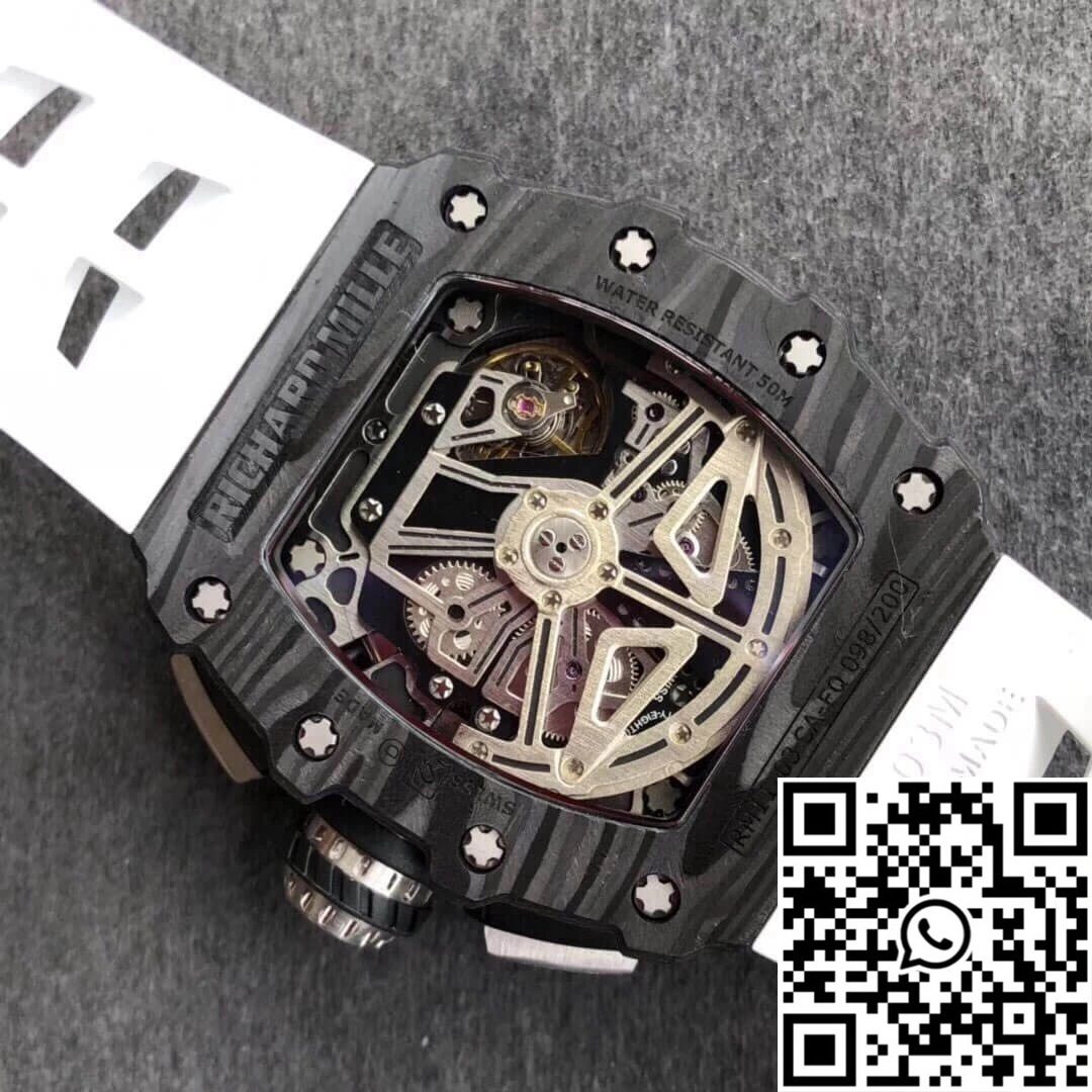 Richard Mille RM011-03 KV Factory Carbon Fiber White Strap