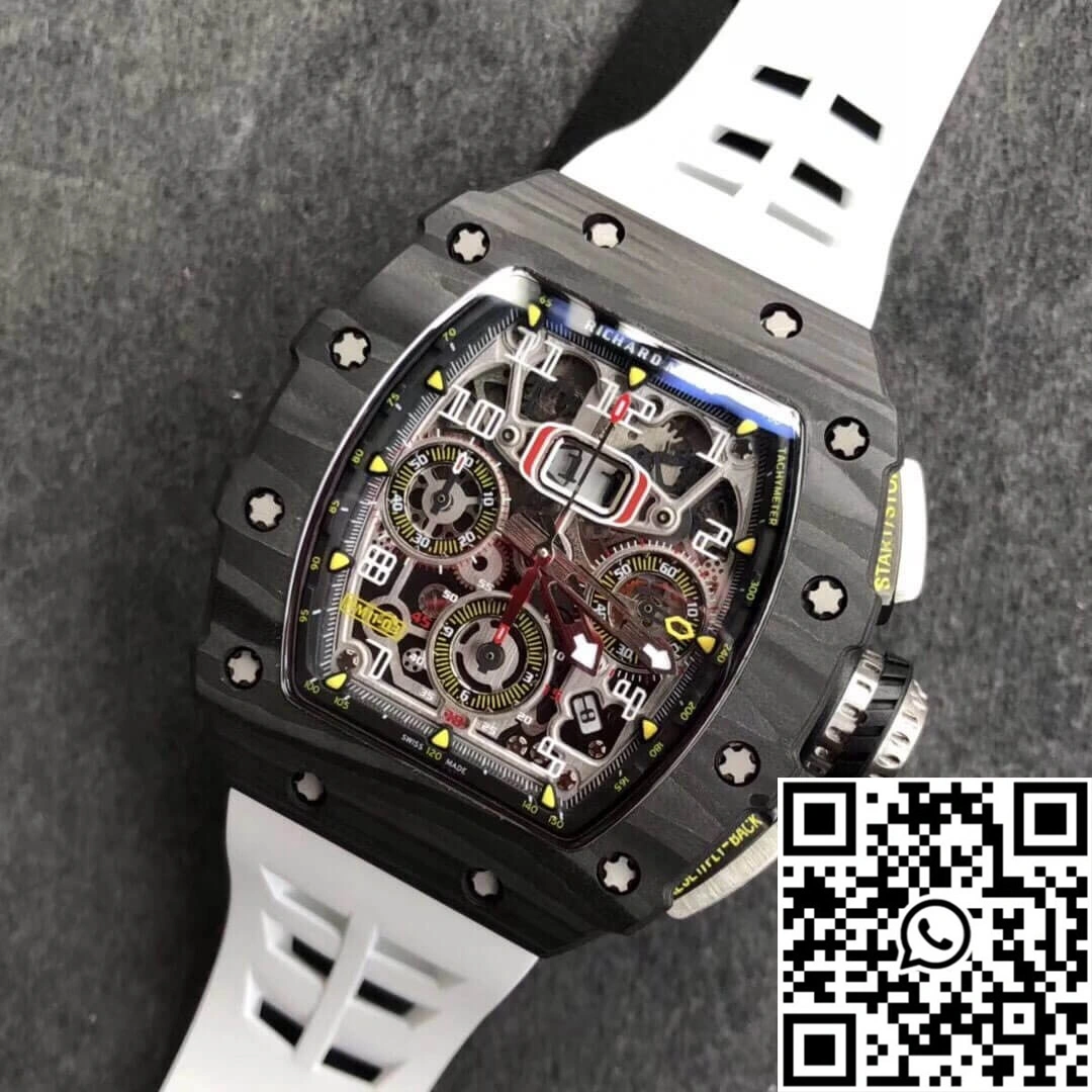 Richard Mille RM011-03 KV Factory Carbon Fiber White Strap