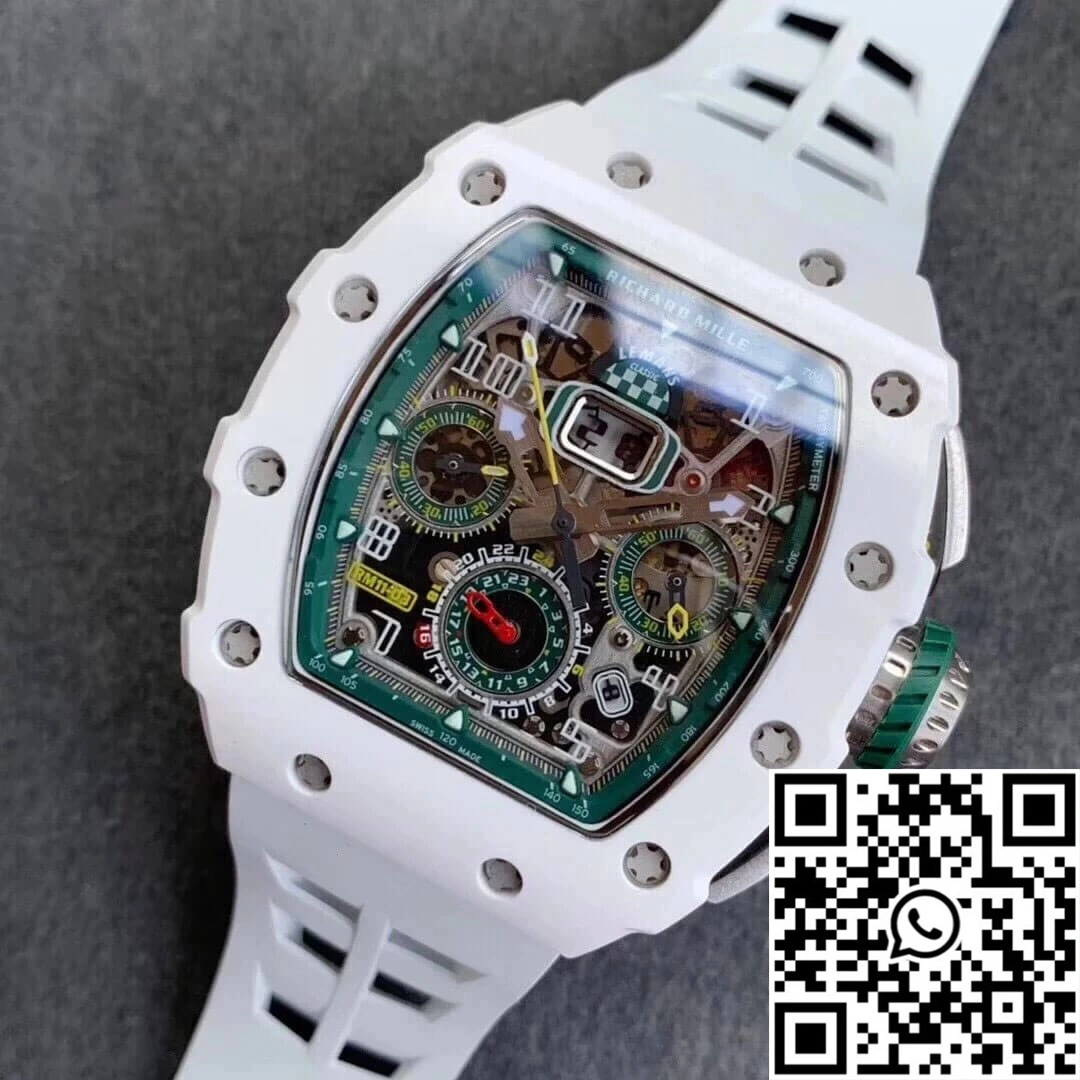 Richard Mille RM011-03 KV Factory Ceramic White Strap