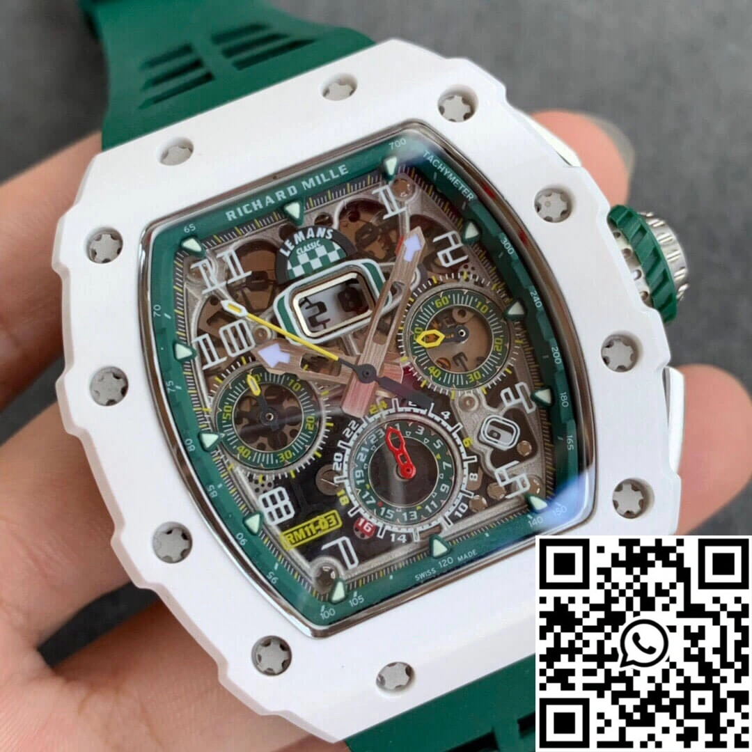 Richard Mille RM011-03 KV Factory White Ceramic Skeleton Dial
