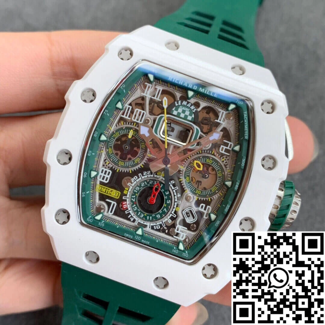 Richard Mille RM011-03 KV Factory White Ceramic Skeleton Dial