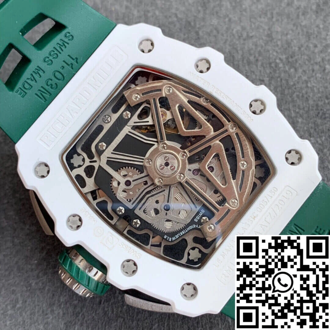 Richard Mille RM011-03 KV Factory White Ceramic Skeleton Dial