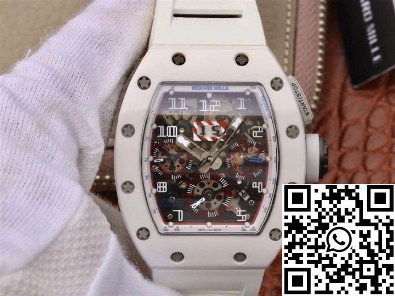 Richard Mille RM011 Chronograph KV Factory White Hollow Dial
