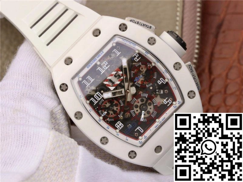 Richard Mille RM011 Chronograph KV Factory White Hollow Dial