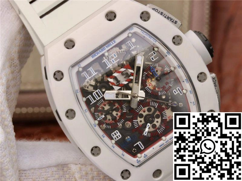 Richard Mille RM011 Chronograph KV Factory White Hollow Dial