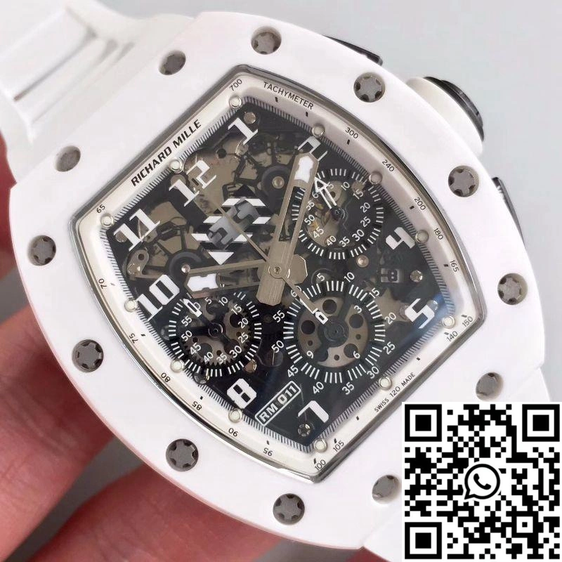 Richard Mille RM011-FM KV Factory White Ceramic Skeleton Dial