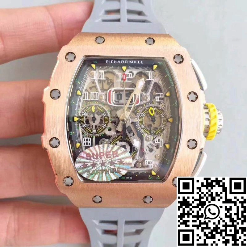Richard Mille RM011 Felipe Massa Chronograph KV Factory Rose Gold Skeleton Dial