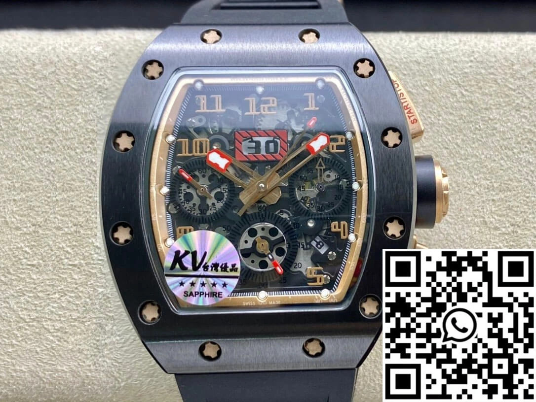 Richard Mille RM011 KV Factory Black Ceramic Skeleton Dial