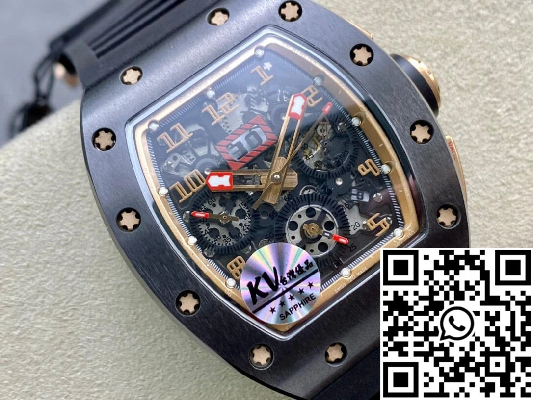 Richard Mille RM011 KV Factory Black Ceramic Skeleton Dial