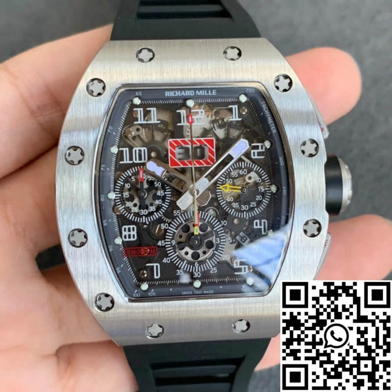 Richard Mille RM011 KV Factory Black Rubber Strap