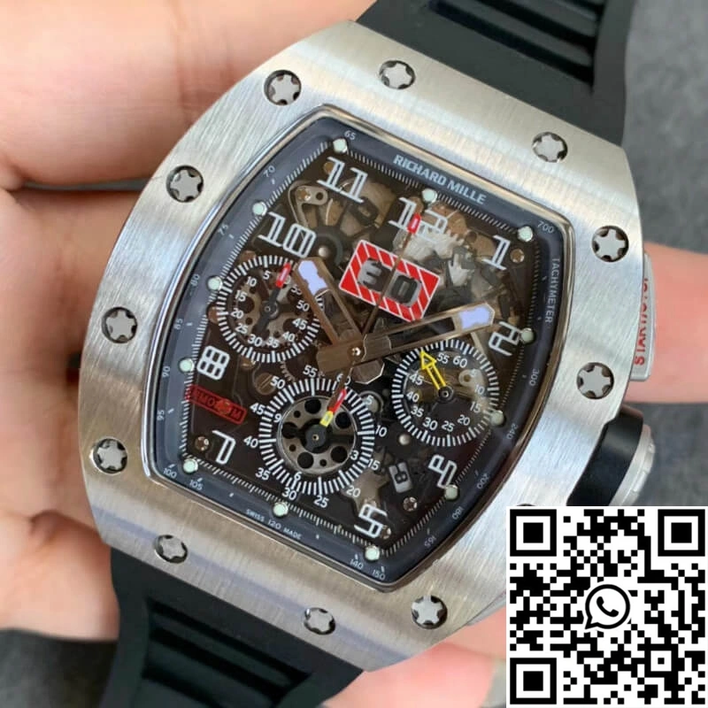 Richard Mille RM011 KV Factory Black Rubber Strap