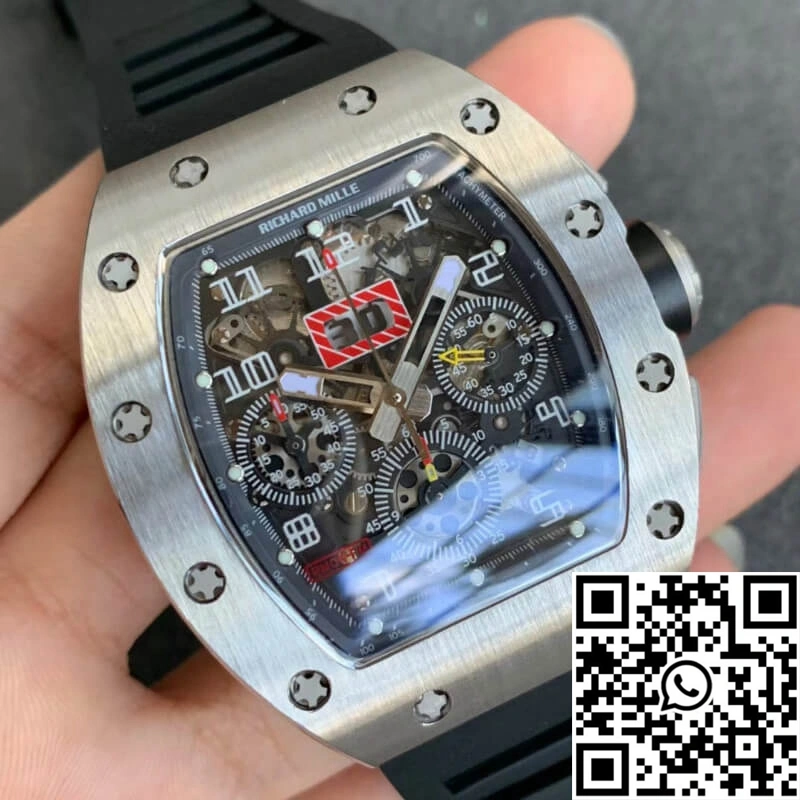 Richard Mille RM011 KV Factory Black Rubber Strap