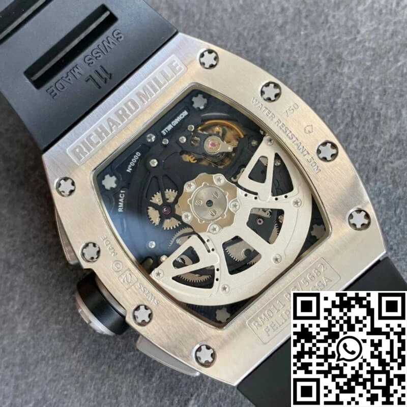 Richard Mille RM011 KV Factory Black Rubber Strap