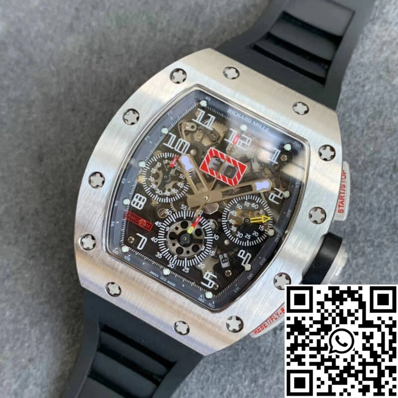 Richard Mille RM011 KV Factory Black Rubber Strap