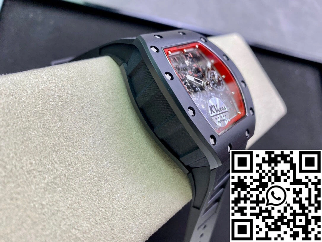 Richard Mille RM011 KV Factory Ceramic Black Rubber Strap