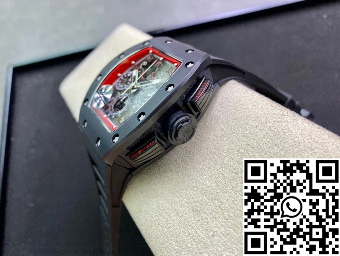 Richard Mille RM011 KV Factory Ceramic Black Rubber Strap