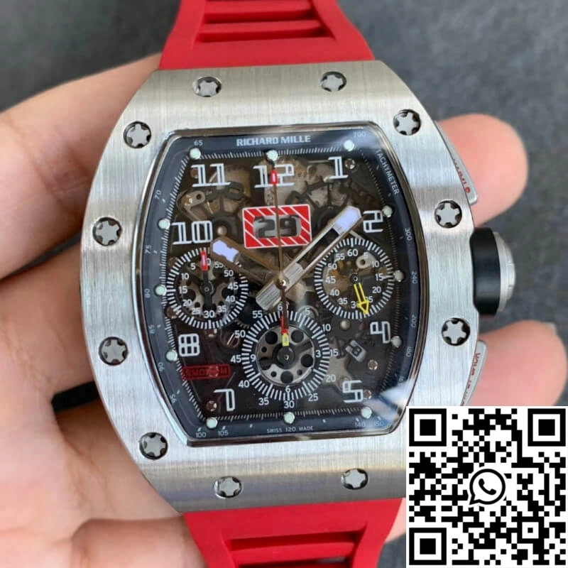 Richard Mille RM011 KV Factory Red Rubber Strap