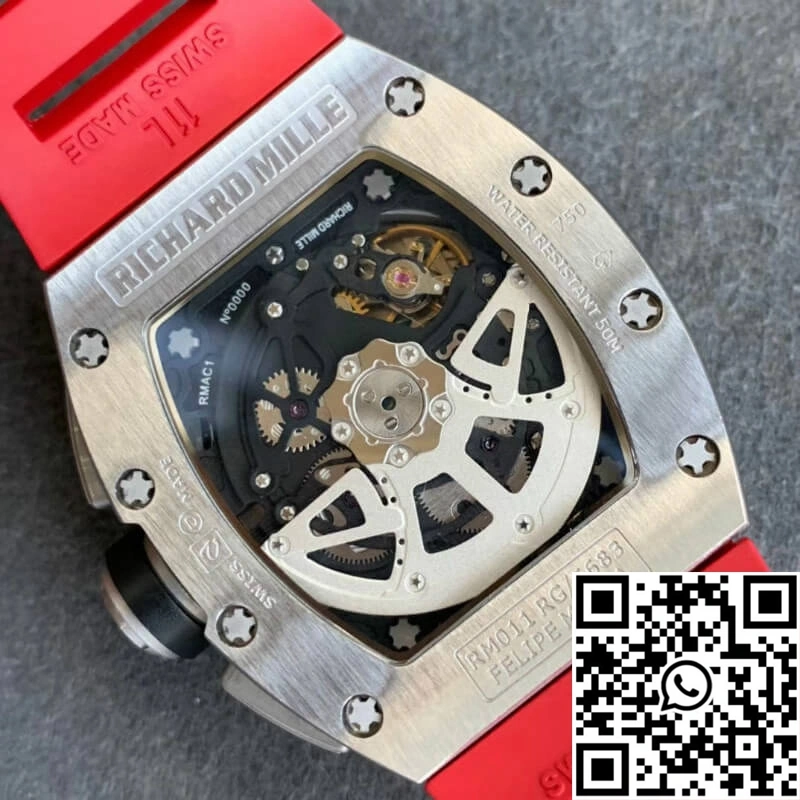 Richard Mille RM011 KV Factory Red Rubber Strap