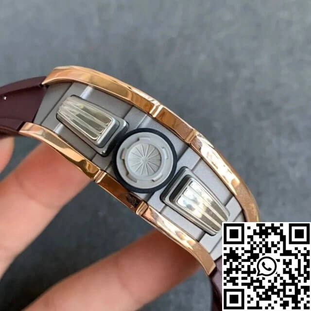 Richard Mille RM011 KV Factory Rose Gold Brown Rubber Strap