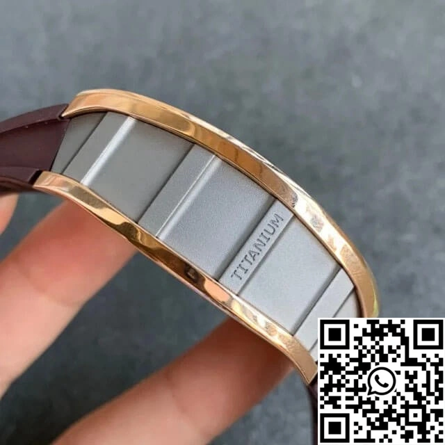 Richard Mille RM011 KV Factory Rose Gold Brown Rubber Strap