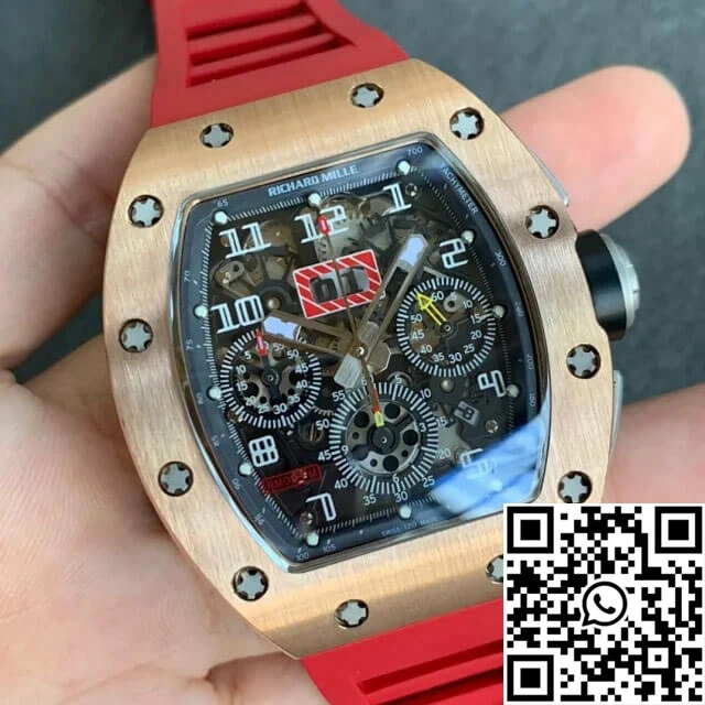 Richard Mille RM011 KV Factory Titanium Case Red Strap