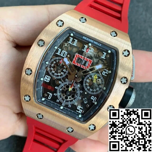 Richard Mille RM011 KV Factory Titanium Case Red Strap