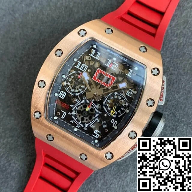 Richard Mille RM011 KV Factory Titanium Case Red Strap