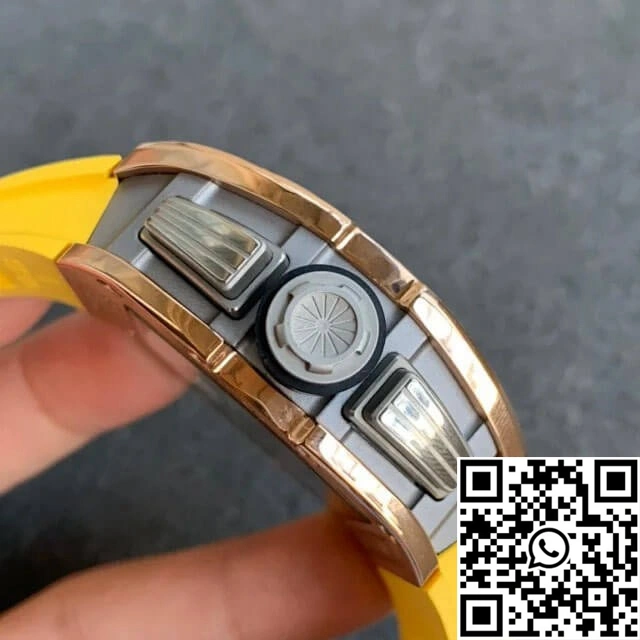 Richard Mille RM011 KV Factory Titanium Yellow Rubber Strap