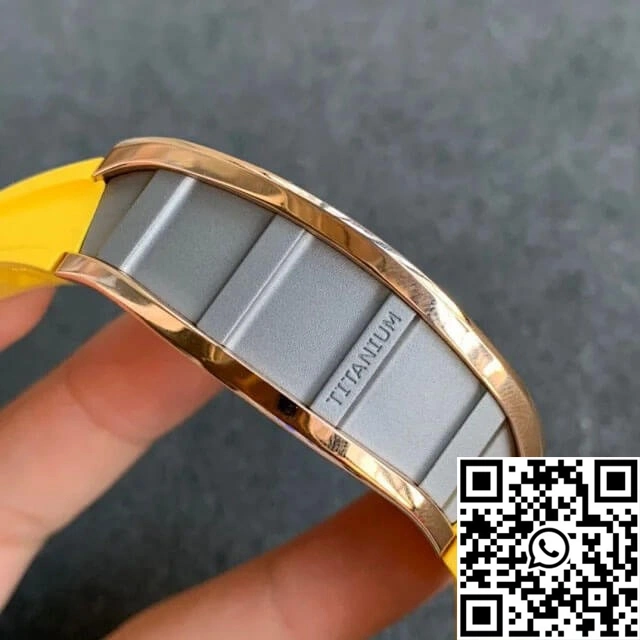 Richard Mille RM011 KV Factory Titanium Yellow Rubber Strap