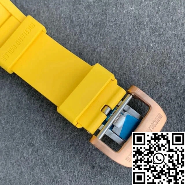 Richard Mille RM011 KV Factory Titanium Yellow Rubber Strap