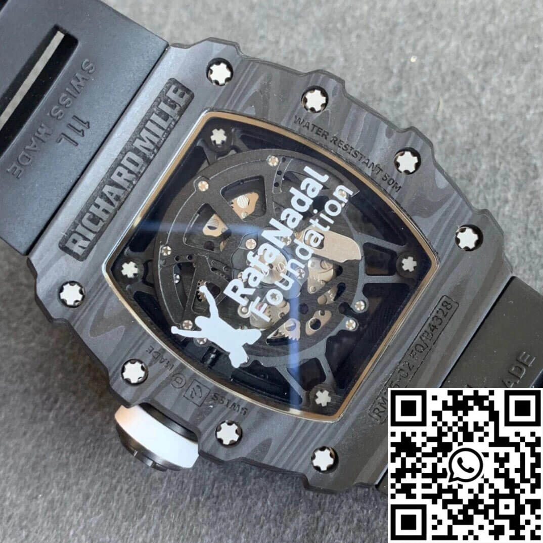 Richard Mille RM035-02 KV Factory Carbon Fiber Black Rubber Strap