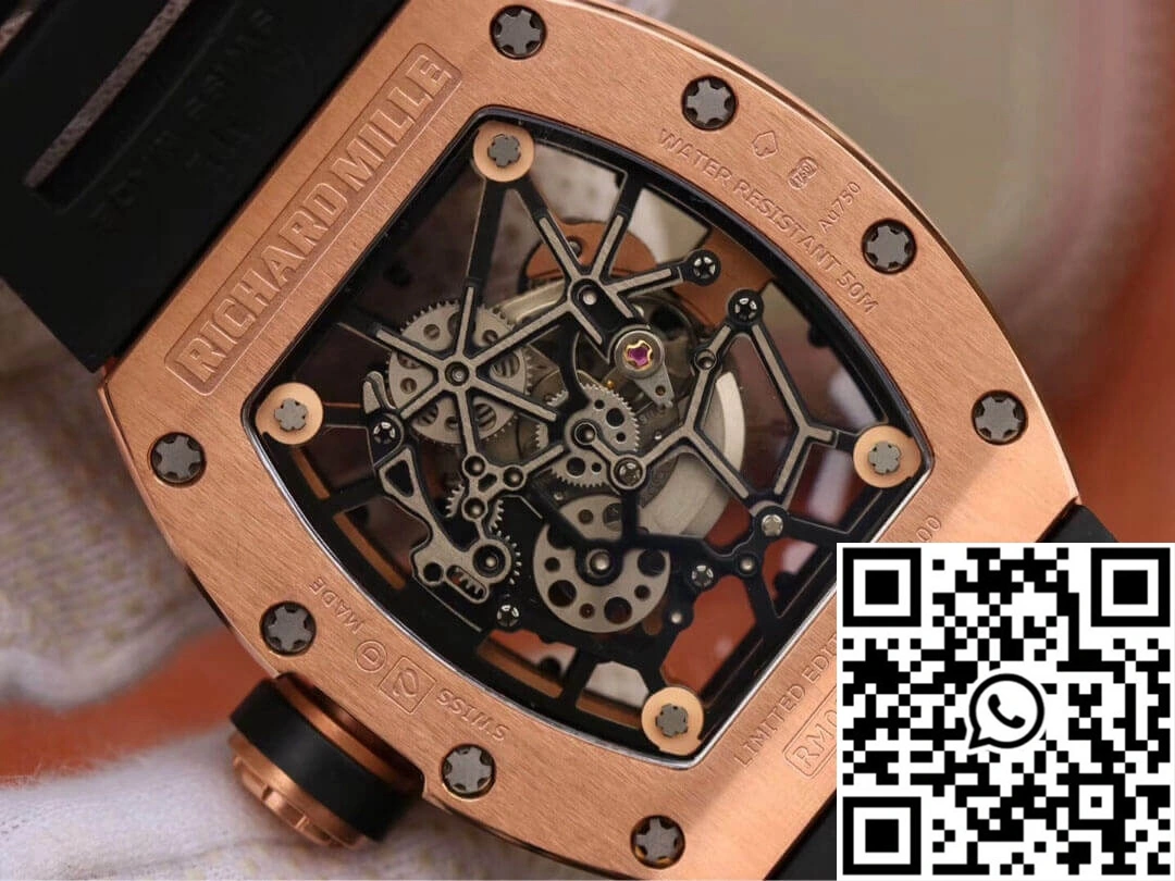 Richard Mille RM035 Americas KV Factory Rose Gold Black Strap