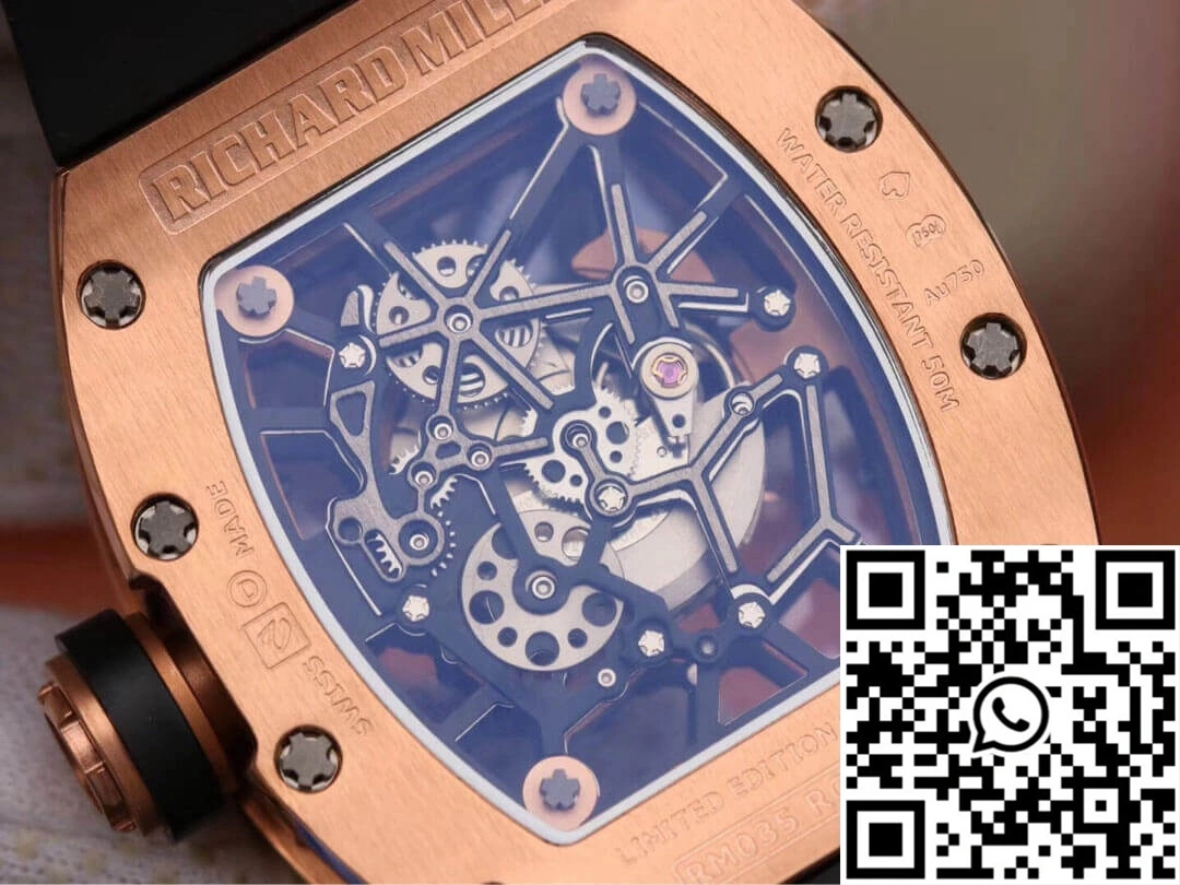 Richard Mille RM035 Americas KV Factory Rose Gold Black Strap