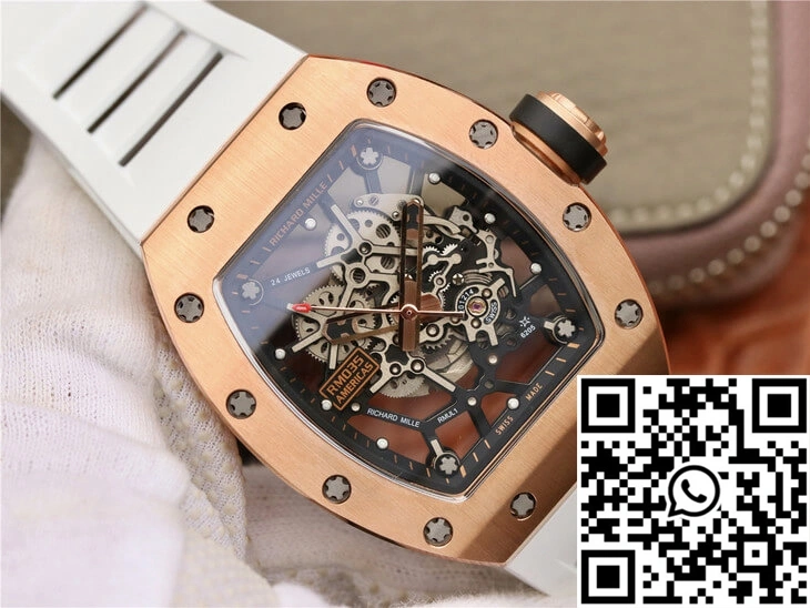 Richard Mille RM035 Americas KV Factory Rose Gold White Strap