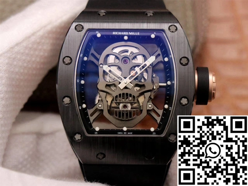 Richard Mille RM052-01 ZF Factory Black Ceramic Grey Skull Dial