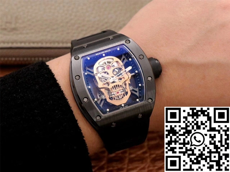 Richard Mille RM052-01 ZF Factory Black Ceramic Rose Gold Skull Dial