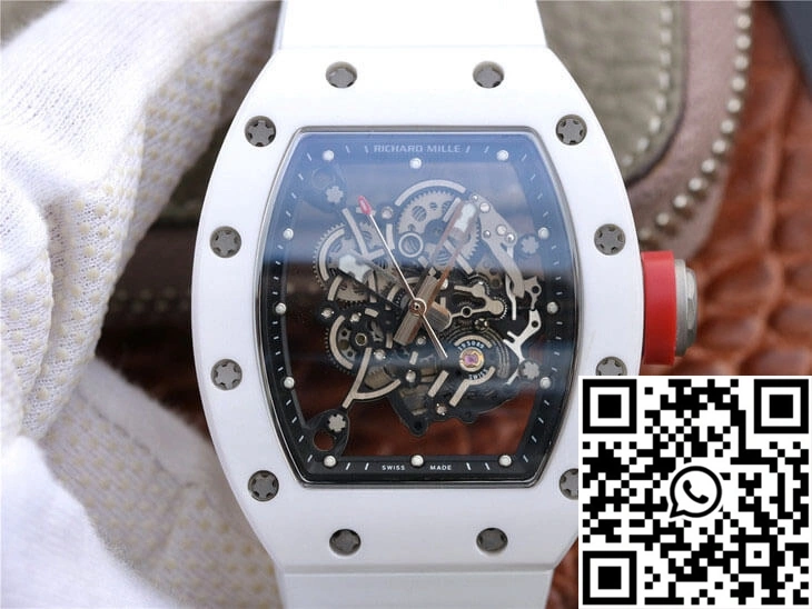 Richard Mille RM055 KV Factory Ceramic White Rubber Strap
